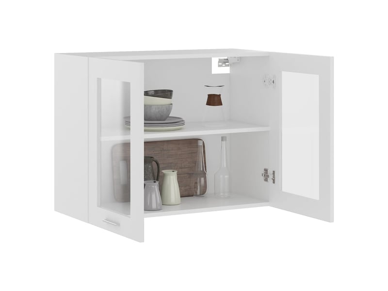  Vitrine suspendue lyon blanc 80 x 31 x 60 cm bois d'ingénierie  - Conforama D