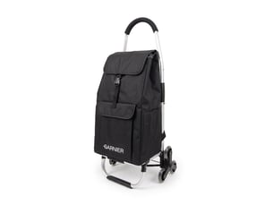 Garnier - caddy flex - noir - chariot de course pliable 3-en-1 - sac isotherme - 6 roues