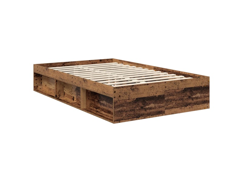 Lit double- lit adulte - cadre de lit bois ancien 120 x 190 cm bois de pin massif - Conforama D