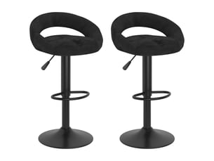 Lot de 2 tabouret de bar, chaise de bar noir velours shl26075