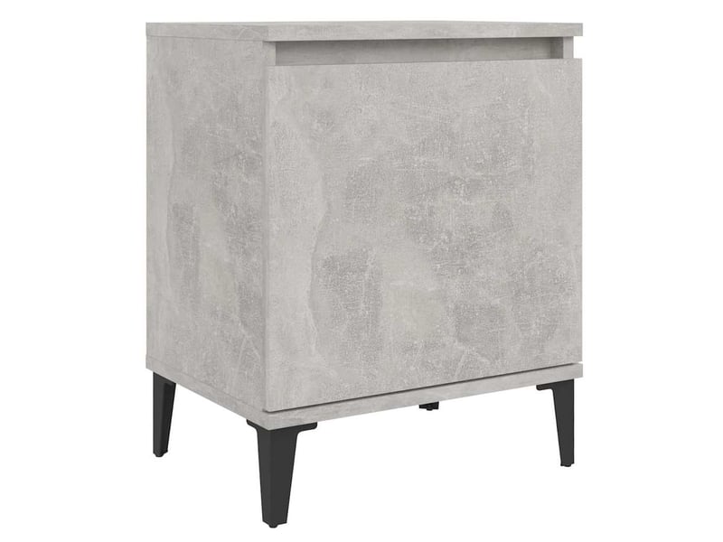  Tables de chevet - cabinet de chevet - table de nuit avec pieds en métal gris béton 40x30x50 cm  - Conforama C