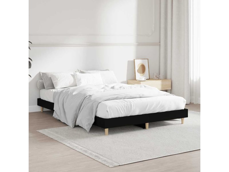  Lit double- lit adulte -  cadre de lit sans matelas noir 120x190 cm bois d'ingénierie  - Conforama C