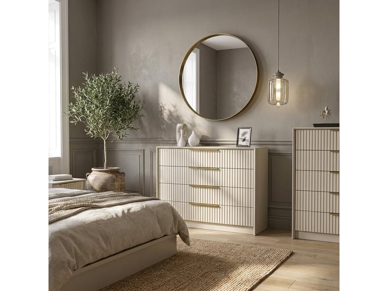  Commode de chambre à coucher avec miroir kale  - Conforama B