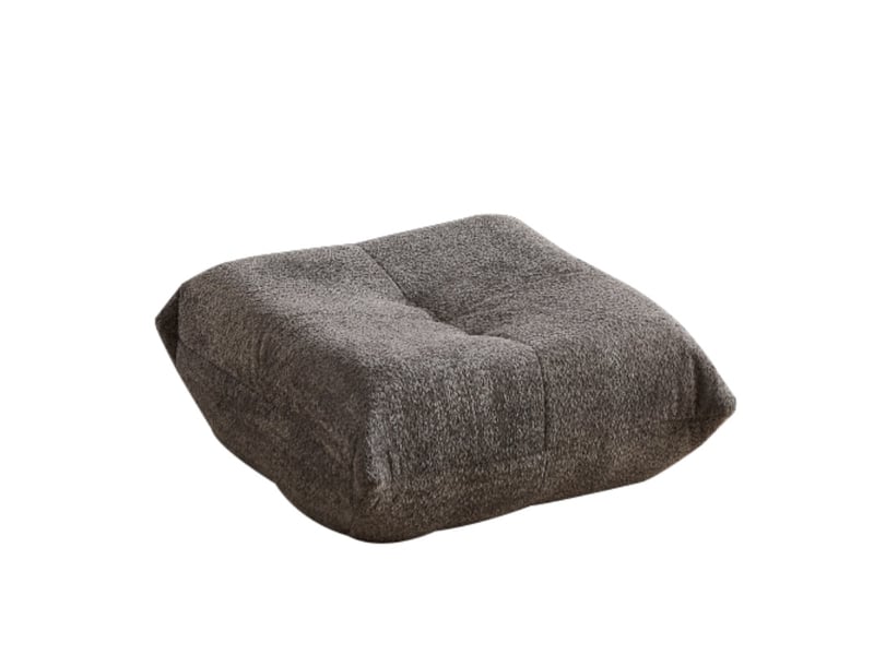  Repose-pieds en tissu chenille capitonné gris W3349P416287 - Conforama A