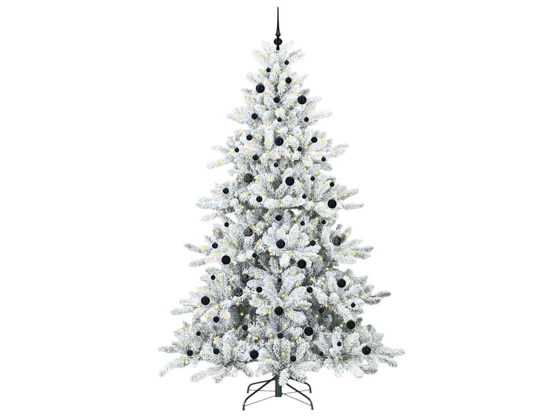  Sapin de noël, arbre de noël artificiel à branches articulées blanc 240 cm cf61074  - Conforama C
