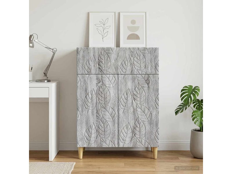 Buffet - bahut - meuble de rangement sonoma gris 66 x 34,5 x 90 cm bois d'ingénierie - Conforama C