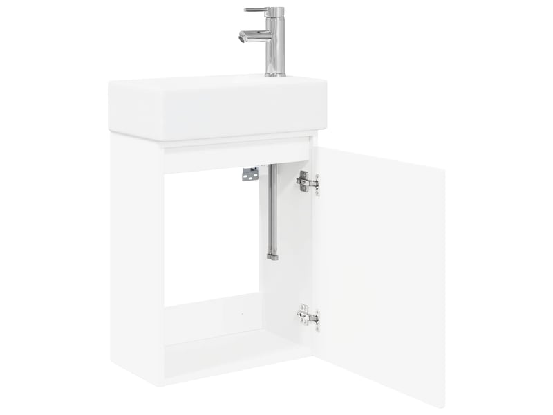 Meuble de salle de bain avec robinet blanc 45.5x22.5x84 cm shl2518 - Conforama D