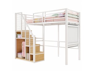 Lit mezzanine 90x200 cm VIVRYN coloris blanc