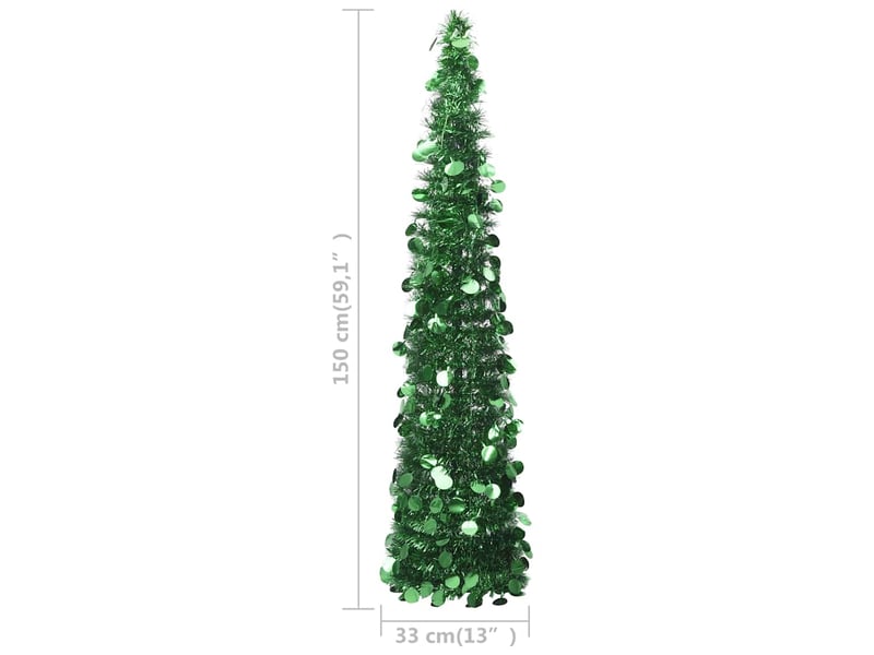  Sapin de noël artificiel, arbre de noël escamotable vert 150 cm pet  - Conforama E