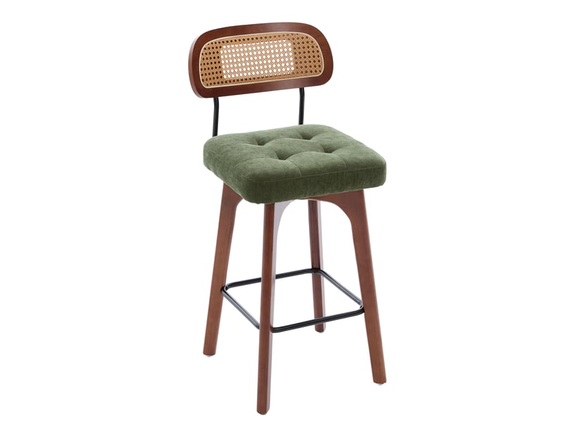  Lot de 2 tabourets de bar pivotants 360° 44x51x96 cm – vert – hauteur réglable et assise en chenille  - Conforama A