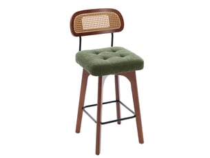 Lot de 2 tabourets de bar pivotants 360° 44x51x96 cm – vert – hauteur réglable et assise en chenille