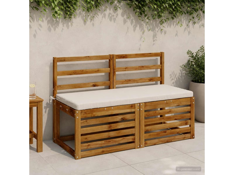  Lot de 2 coussins de banc, coussins d'assise soest 100 % polyester blanc cf57031  - Conforama B