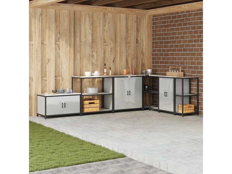  Étagère de cuisine, étagère de rangement hattem argenté 90x50x92cm acier shl2613  - Conforama B