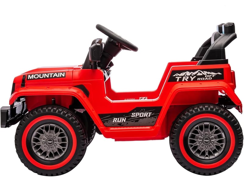  Voiture électrique pour enfant 12 v, télécommande parentale, 2 moteurs, 6,5 kmh, led, ceinture de sécurité – rouge PTO_0YTDN6XT - Conforama B