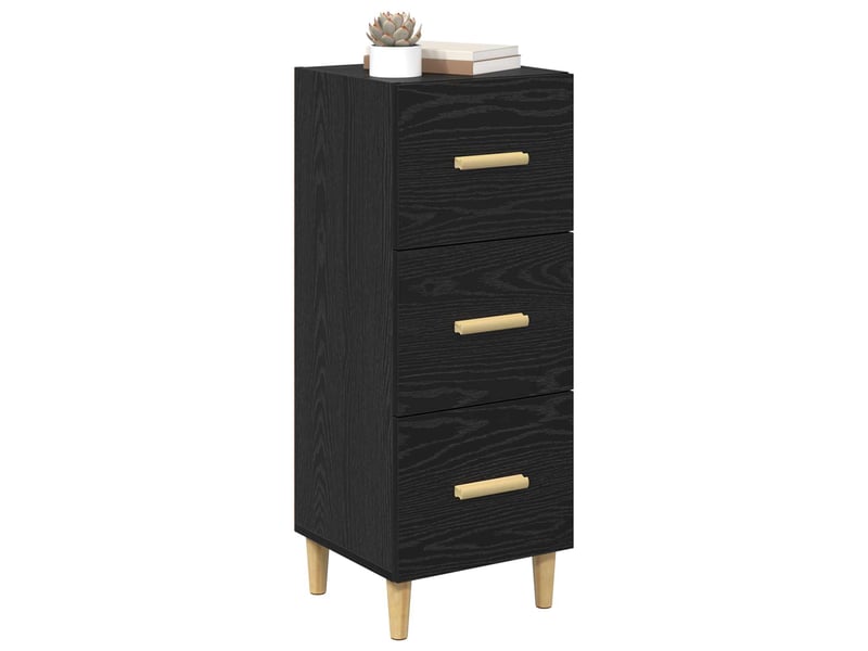  Buffet - bahut - meuble de rangement chêne noir 34,5 x 34 x 90 cm bois d'ingénierie  - Conforama C