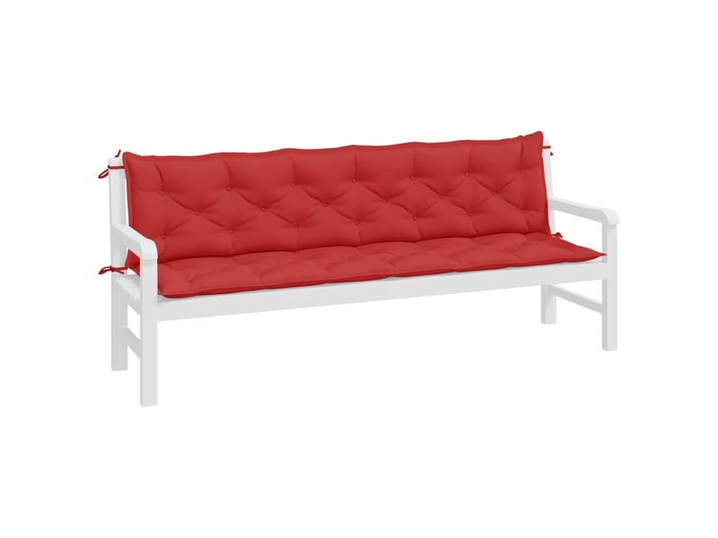  Lot de 2 coussins de banc jardin, coussins d'assise rouge 200x50x7 cm tissu oxford cf58739  - Conforama C