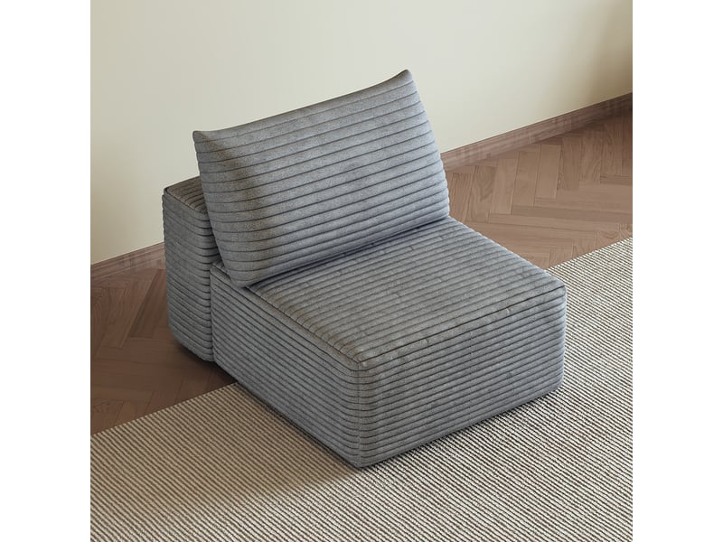 Canapé 1 place, canapé de salon, gris, pour salon et séjour, pour intérieur, mobilier pour espace de vie - Conforama R
