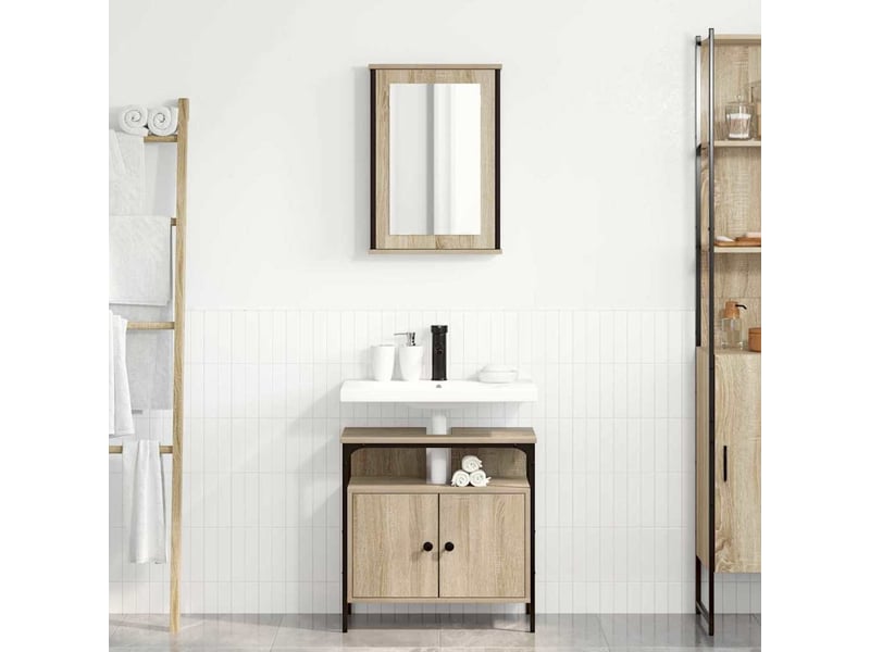  Ensemble de mobilier de salle de bain 2 pc marron cf64166  - Conforama B
