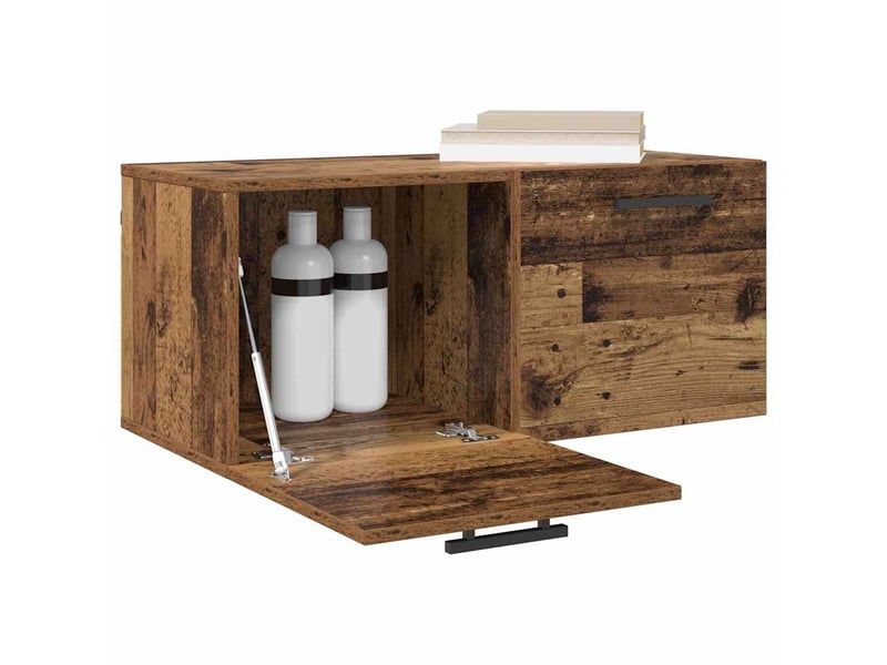  Meuble mural, rangement salon 80 x 36.5 x 35 cm bois d'ingénierie bois ancien shl1519  - Conforama C
