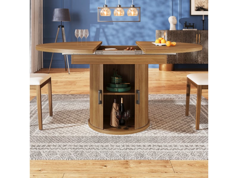 Table à manger à rallonge, 118-158 cm, pouvant accueillir jusqu'à 6 personnes, noyer - Conforama D
