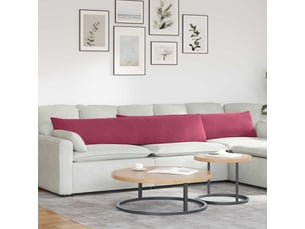 Lot de 2 coussins de canapé, coussins décoratifs bordeaux 200 x 40 cm cf59028