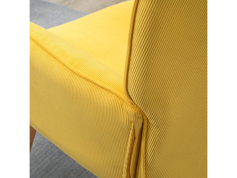  Fauteuil relax avec pouf 72x80x101 cm structure métal bois polyester jaune  - Conforama C