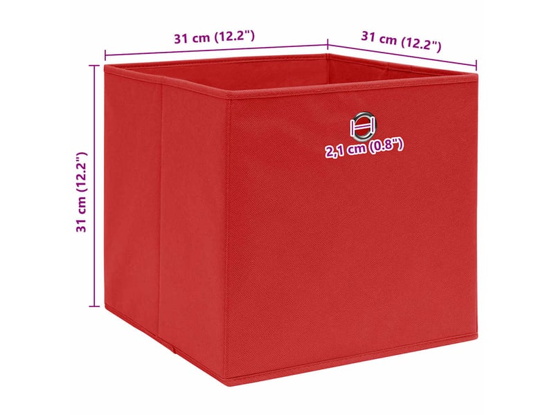  Boîtes de rangement 4 pcs rouge 32x32x32 cm tissu  - Conforama E