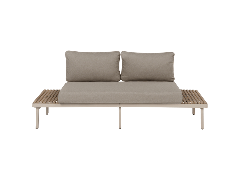 Ensemble de salon de jardin avec table 5 places fivizzano acacia beige - Conforama D