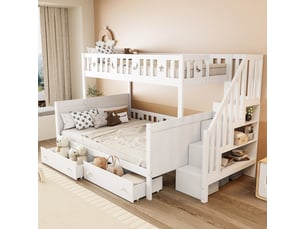 Lit superposé 90x200 cm <strong>SWEIKO</strong> <strong>LD000078AAK</strong> coloris blanc
