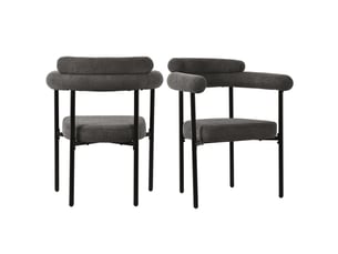 Chaise de salle à manger - lot de 2 chaises modernes avec dossier confortable et pieds métalliques, flanelle, gris foncé, 70 × 62 × 84 cm