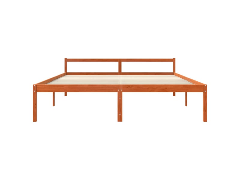  Lit double- lit adulte -  cadre de lit  marron 200 x 200 cm bois de pin massif  - Conforama C