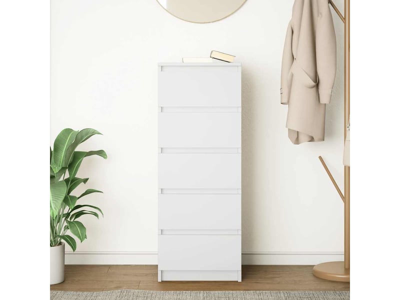  Buffet - bahut - meuble de rangement avec tiroirs blanc 37,5x35x99 cm bois d'ingénierie  - Conforama C