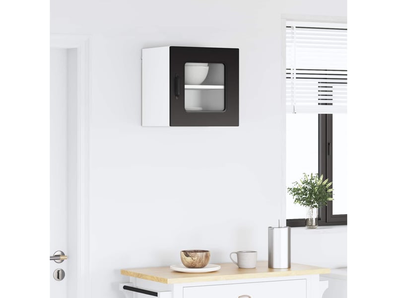  Meuble mural de cuisine | armoire de cuisine noir 40x31x40cm shl7387  - Conforama D