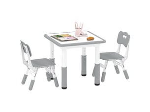 Ensemble table et 2 chaises pour enfants, hauteur réglable pour les enfants de 18 mois à 5 ans, facile à nettoyer