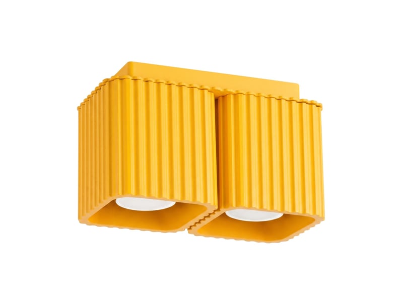 Plafonnier riff 2 jaune gu10 aluminium moderne 12x20.5x10cm SL.3093 - Conforama A