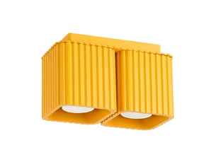 Plafonnier riff 2 jaune gu10 aluminium moderne 12x20.5x10cm