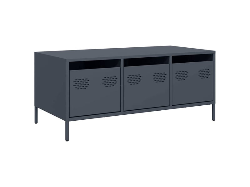  Table basse | table d'appoint salon anthracite 101,5x50x43,5 cm acier laminé à froid  - Conforama A