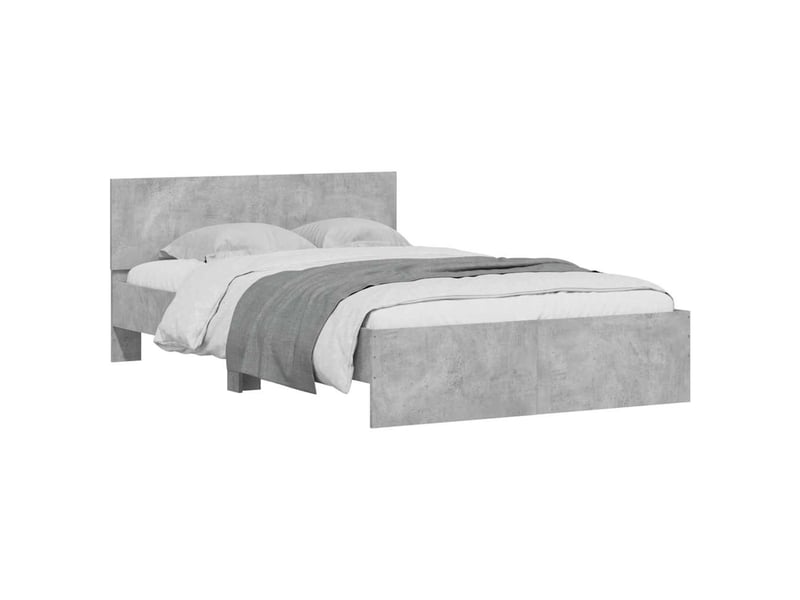  Lit double- lit adulte -  cadre de lit sans matelas gris béton 135x190 cm  - Conforama B