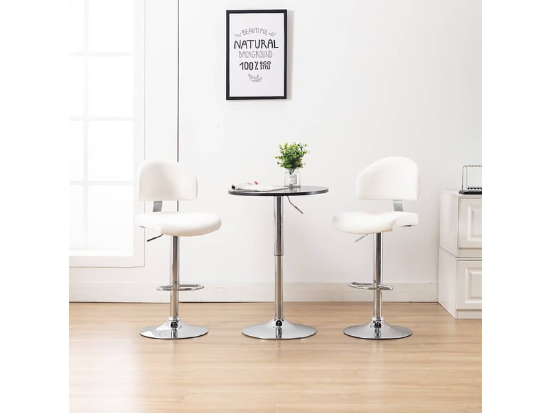  Lot de 2 tabouret de bar, chaise de bar blanc similicuir shl15252  - Conforama B