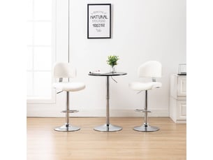 Lot de 2 tabouret de bar, chaise de bar blanc similicuir shl15252