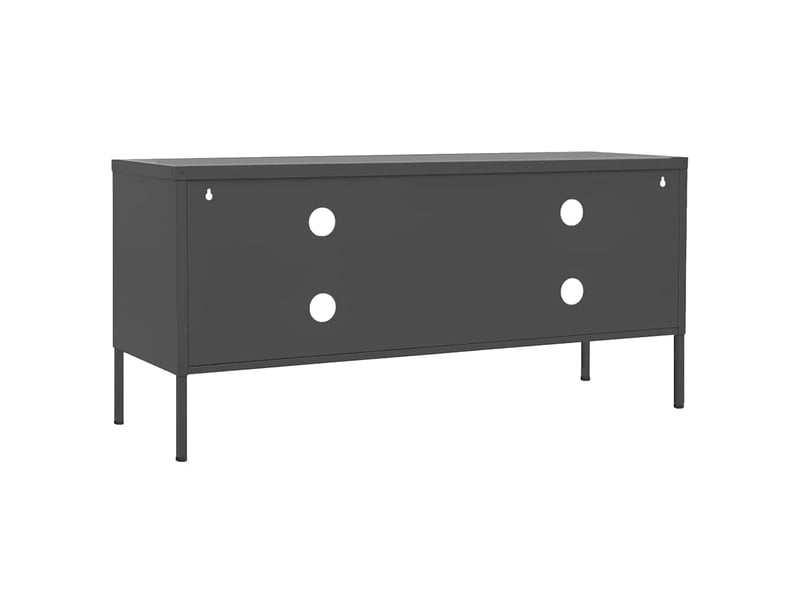  Meuble tv - banc tv - meuble de rangement anthracite 105x35x50 cm acier  - Conforama E