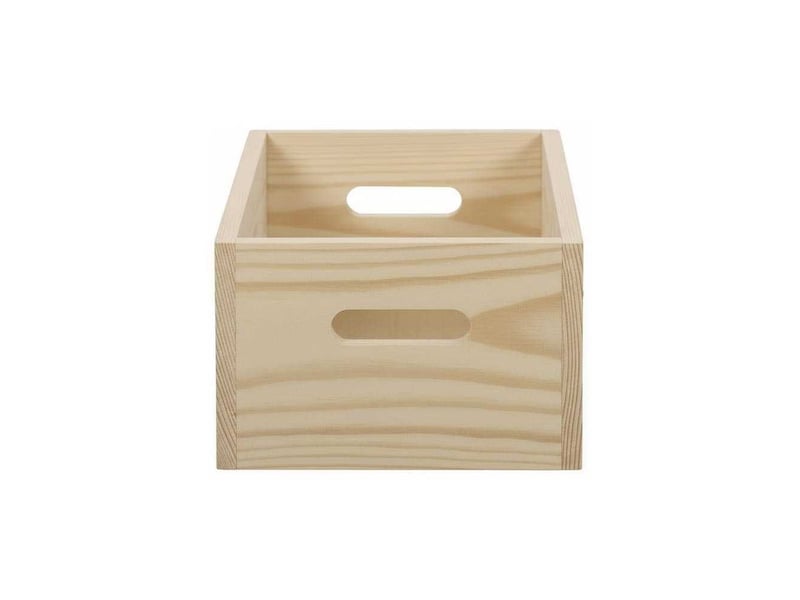  Caisse en bois brut de rangement 30 x 20 x 6 cm  - Conforama C