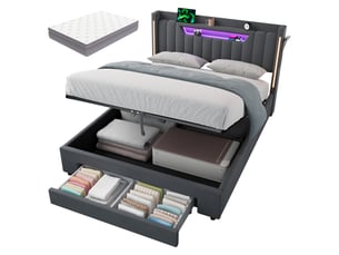 Lit coffre 140x200 cm HAUSS SPOLE   coloris gris