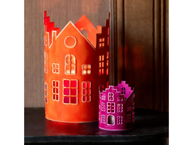  Lot de 3 photophores maison simon 35cm orange  - Conforama D
