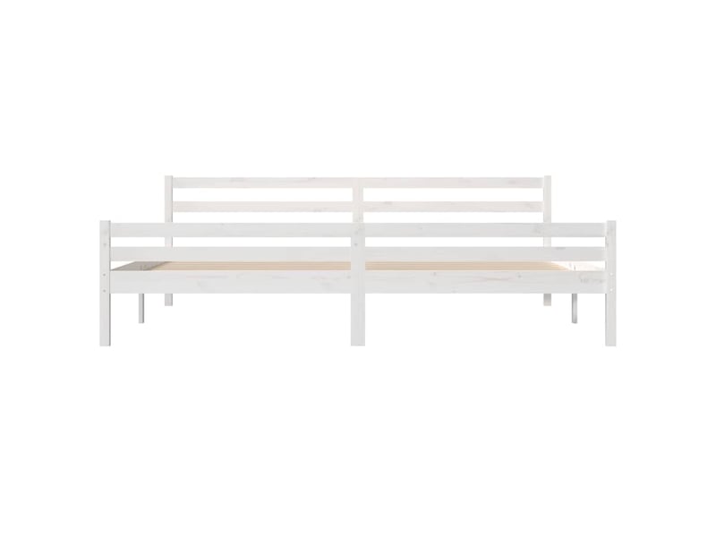  Lit double- lit adulte -  cadre de lit sans matelas blanc bois massif 200x200 cm  - Conforama D