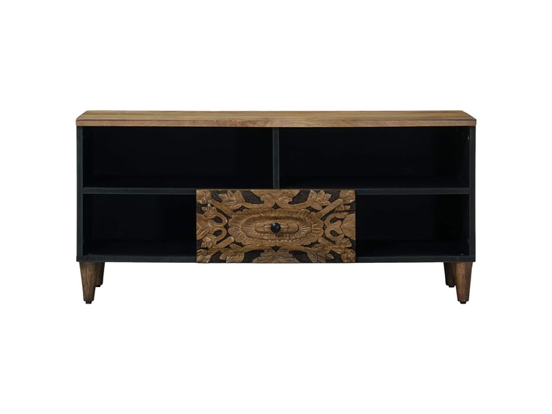  Meuble tv - banc tv - meuble de rangement marron 100 x 33,5 x 46 cm bois de mangue massif  - Conforama C