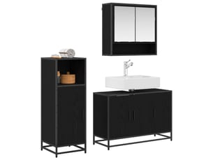 Ensemble de mobilier de salle de bain 3 pc chêne noir cf64339
