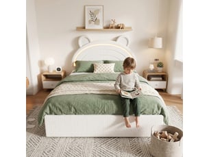 Lit simple 140x200 cm <strong></strong>  <strong>evarich</strong> coloris beige