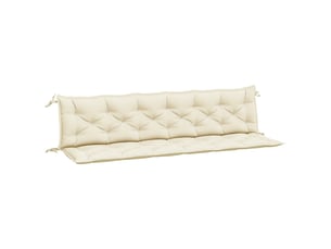 Lot de 2 coussins de banc de jardin, coussins d'assise blanc crème tissu oxford cf58634