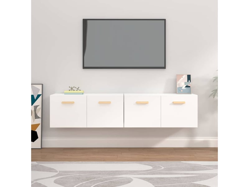  Armoires murales 2 pcs salon blanc 80x35x36,5cm bois d'ingénierie shl1056  - Conforama B